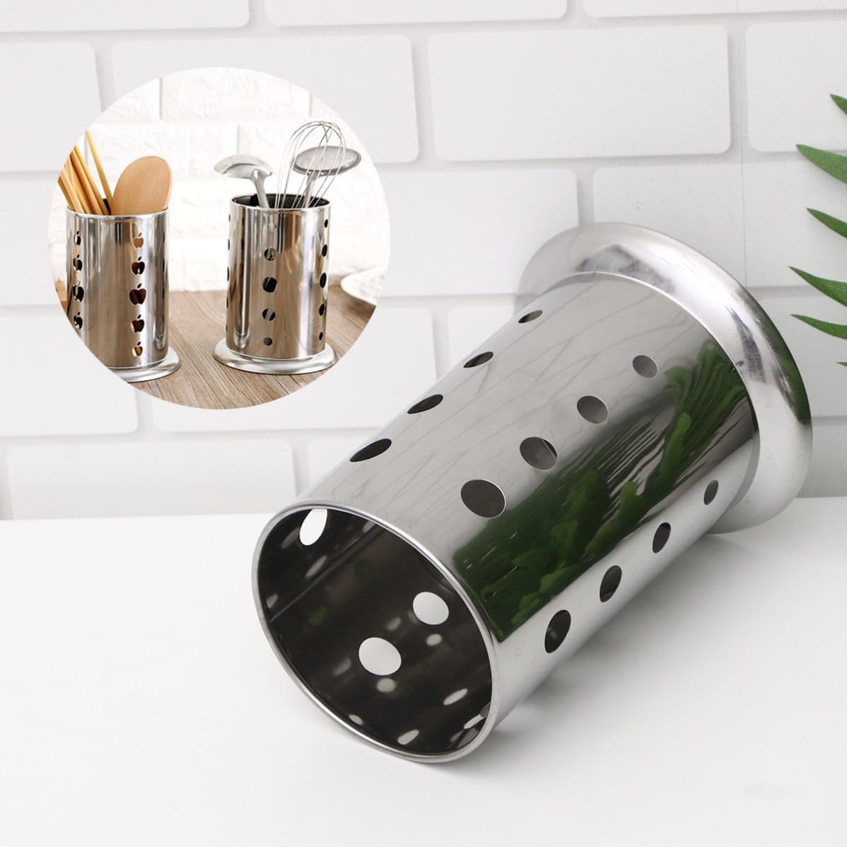 Stainless Steel Chopsticks Holder with Drain Holes, Kitchen Organizer