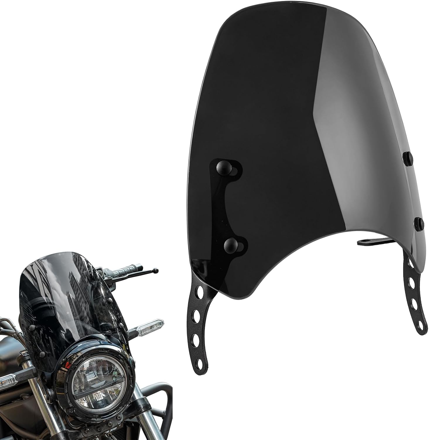 Motorcycle Windshield Deflector Double Bubble Windscreen Fit for Eliminator 500 2024 2025 Wind Shield Screen Visor Flyscreen, Black