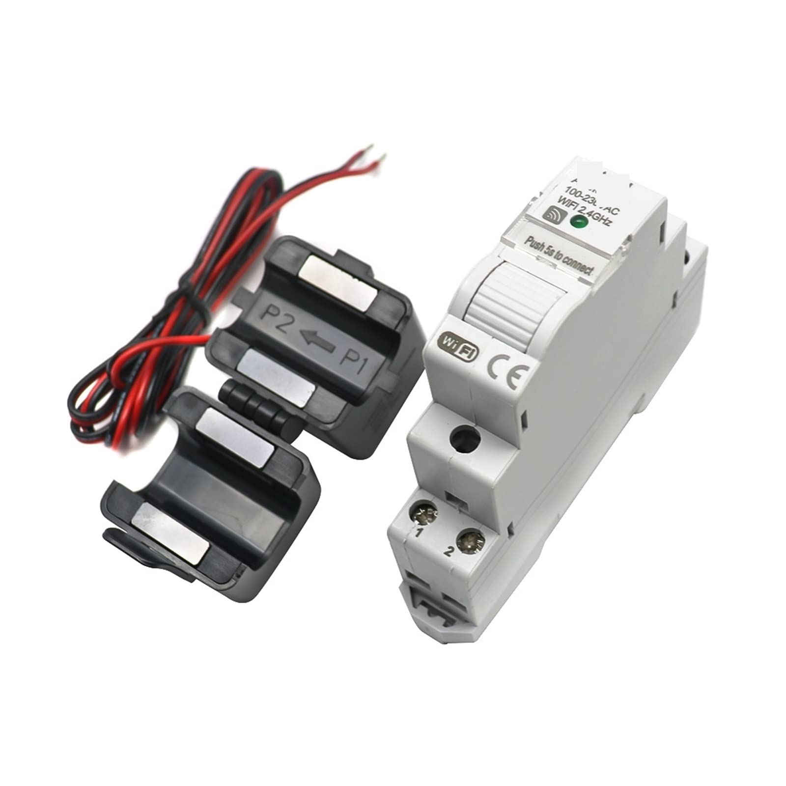 Contatore Energia Elettrica, Tuya Smart WiFi/Zigbee Elettricità KWH Contatore Din Rail Monofase AC 50A 63A CT AC Meter App Monitor in tempo reale Potenza, Facile da Installare(Wifi,3)