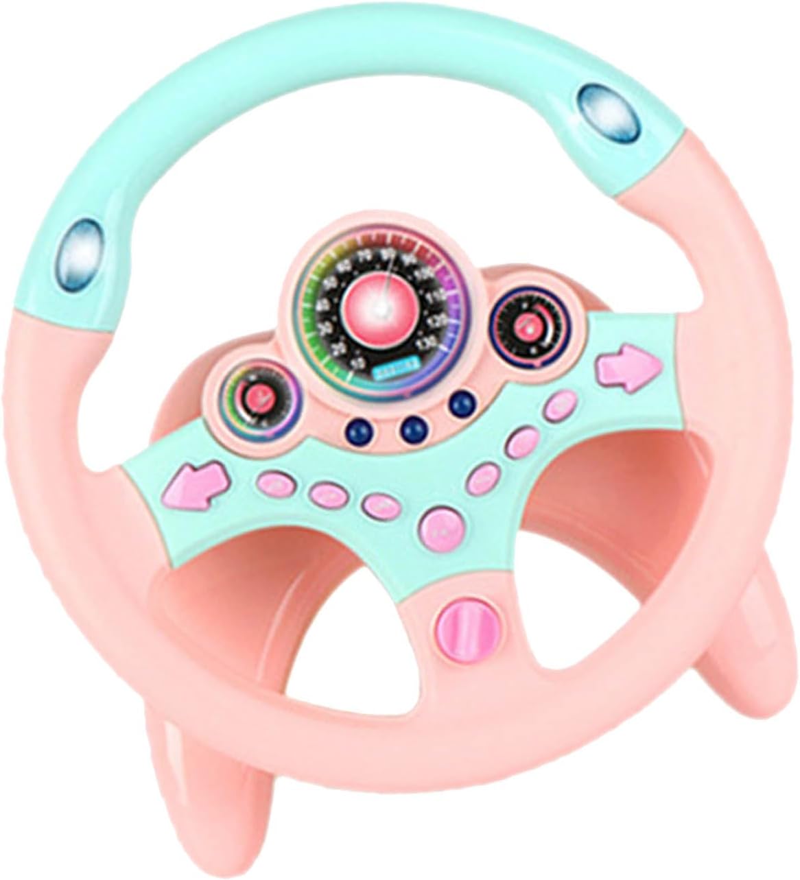 Yctze Kids Steering Wheel Toy, Interactive Driving Simulator, Role Play Educational Toy with Horn Traffic Light Sounds, Ideal for Boys Girls Age 3+ (Type 2)