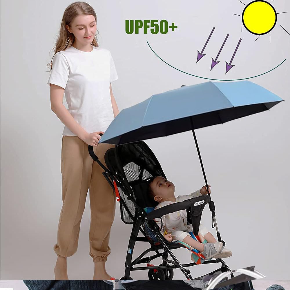 Nakazawa Accesorio universal para sombrilla para cochecito, con abrazadera, fácil de instalar (azul cielo)