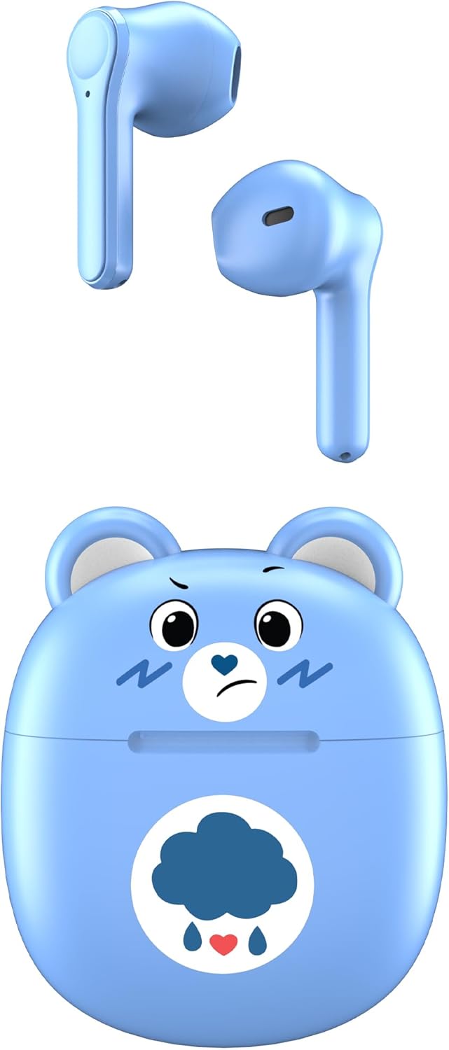 Care Bears Bluetooth Wireless Earbuds with Charging Case - Built-in Mic, Easy Pairing, Cute Share Bear Design, Purple, Perfect for Kids, Teens Fans