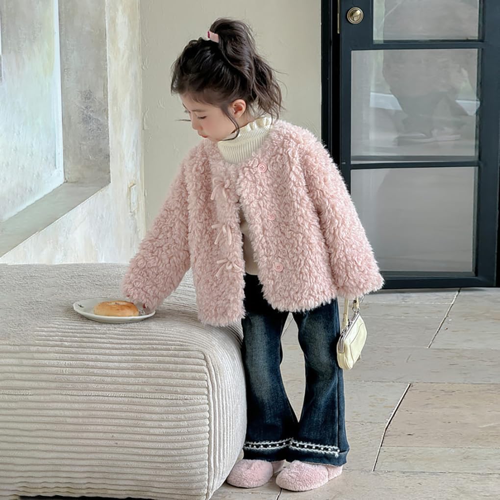 [ANGELCITY] 子供服 フリースコート ボアコート 女の子 裏起毛 もこもこ ボアジャケット ブルゾン カジュアル 暖かい