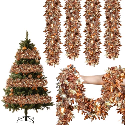 5er 2M Weihnachtsbaum Lametta Girlande, Girlande Weihnachten Mit 100...