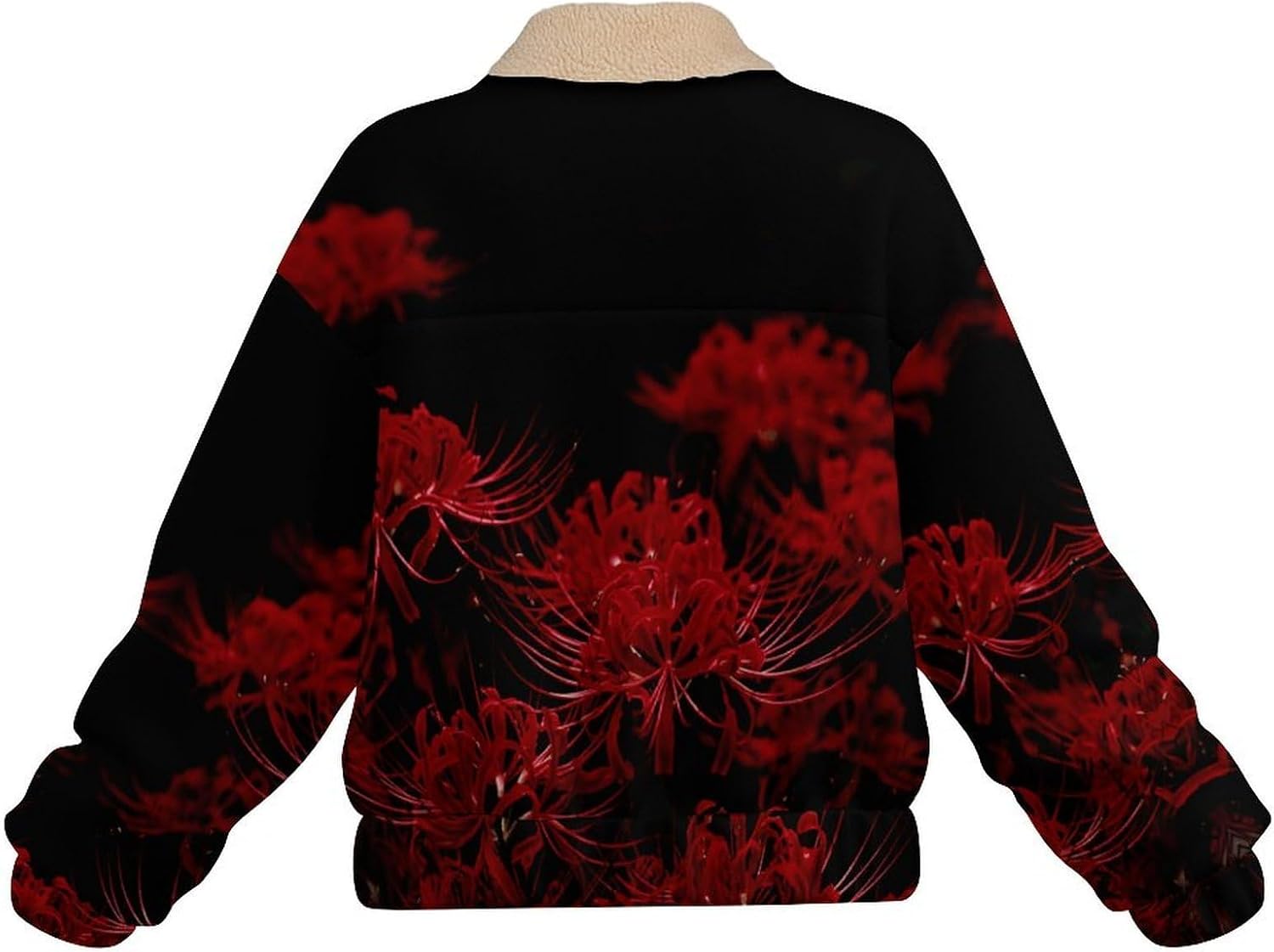 ジャケット レディース 彼岸花 花柄 ジップジャケット ブルゾン 