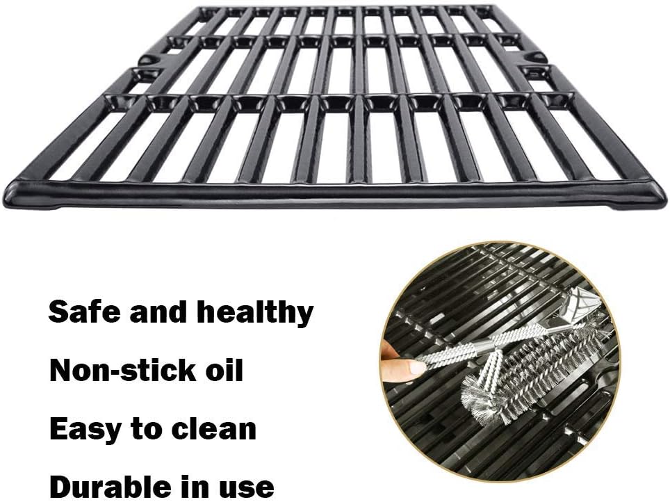 16 7/8" Porcelain Enameled Cast Iron Grill Cooking Grates Replacement for Charbroil 463441312 463432215 463461613 463436214 463436215 463441514 463440109 463436213 463420508 Gas Grill Grate Parts