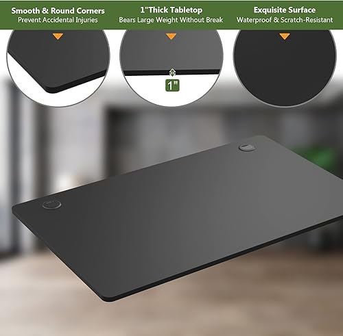 Miniatura 37 de Tangkula Mesa universal de madera, 55 x 28 pulgadas, 1 pieza de escritorio para marco de escritorio estándar y sentado a pie, encimera de oficina