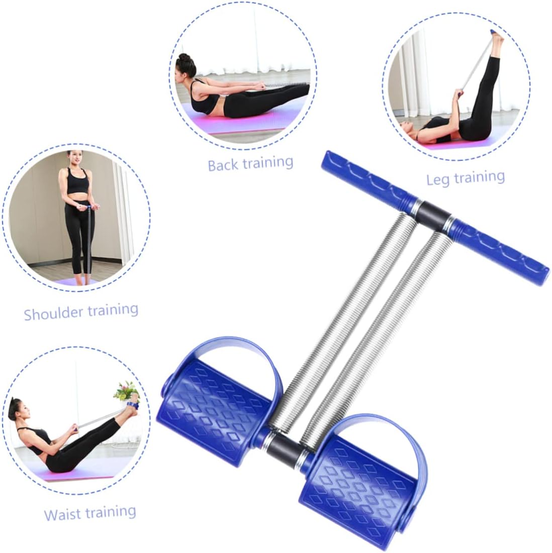 Home Fitness Pedal Leg Puller Double Spring Resistance Bands for Leg Exercise Portable Workout Equipment for Women and Men