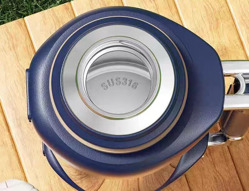 Miniatura 7 de Botella de bebidas aislada al vacío de acero inoxidable con taza, botella de café grande para viajes, frascos para bebidas calientes y frías,