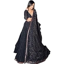 Indya Black Georgette Sequin Work Indo-Western Lehenga Set for Destination Wedding | Long Sleeve | Indian Ethnic Wear