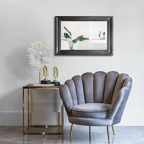 Miniatura 2 de Espejos para pared con marco de madera negra, grandes espejos rectangulares colgantes de 20 x 16 pulgadas para baño, dormitorio, sala de estar,