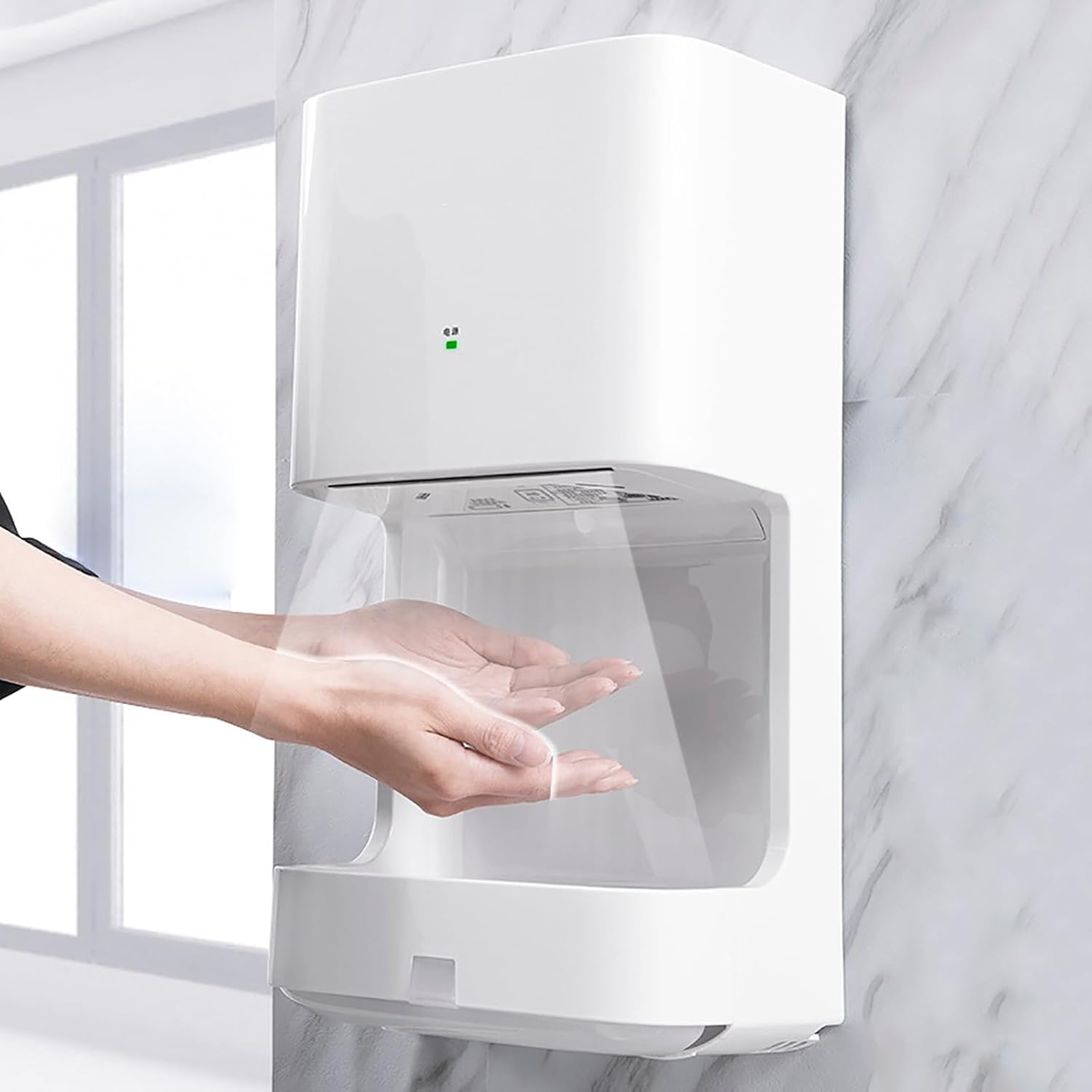 Compact Hand Dryer, 1250W High Speed Electric Hand Dryer with Advanced Filter, 8-10 S Fast Drying, Cold Hot Wind Adjustable, Durable and Energy Saving, for Commercial or Household, Sliver