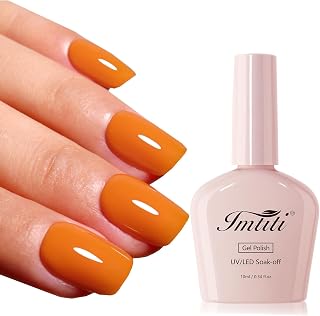 Imtiti Orange Gel Polish, 1Pcs Halloween Pumpkin Orange Soak Off UV LED Gel Nail Polish Manicure Salon DIY at Home (10ml-1914)