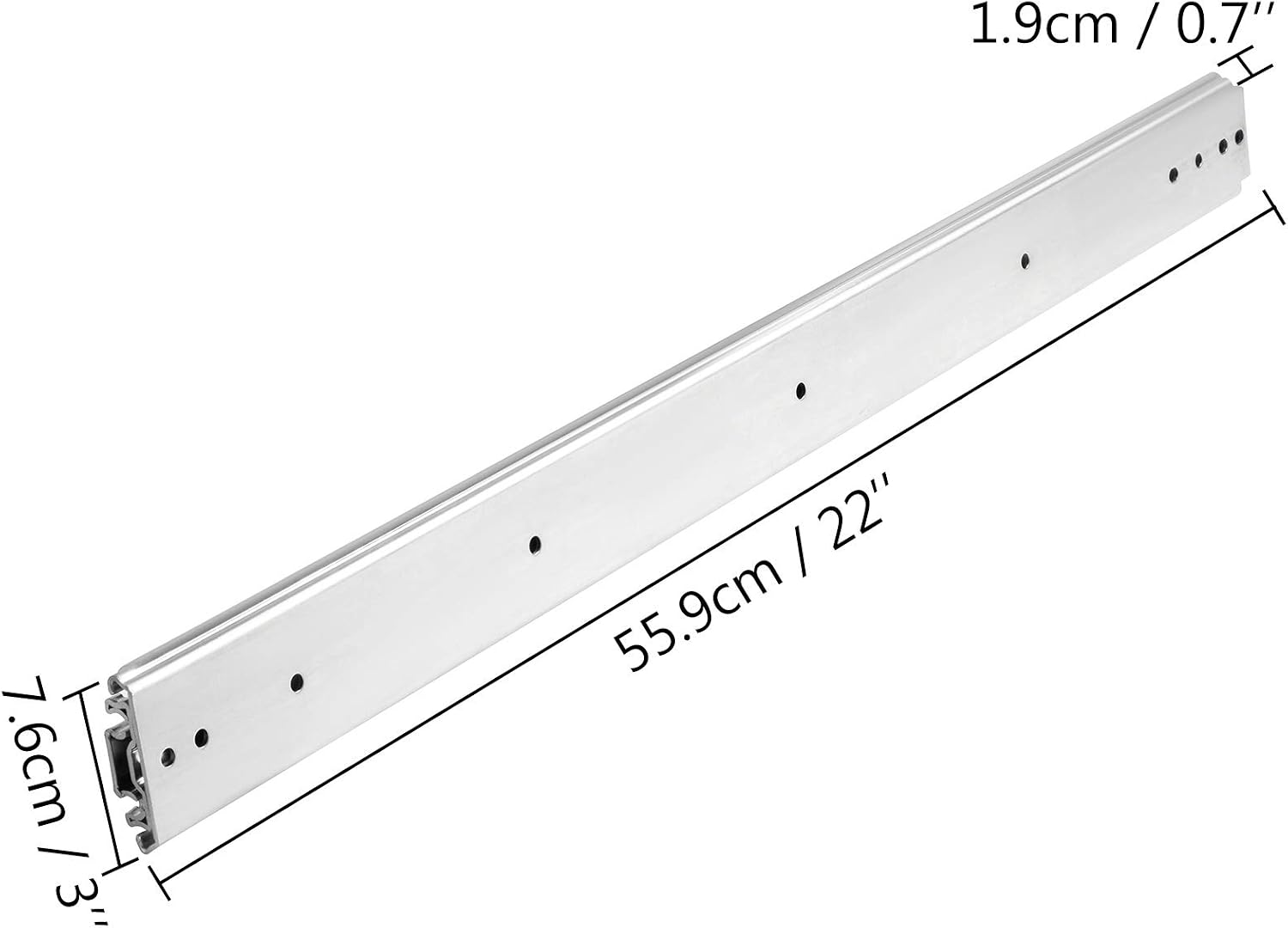 VEVOR Heavy Duty Drawer Slides 22" Length, Locking Drawer Slides 500lbs Load Capacity Full Extension Drawer Slide 1 Pair Side Mount Ball Bearing Drawer Glides Push to Open Cabinet Industrial Shelf