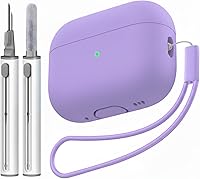 Vista 42 de Compatible con Airpods Pro 2 Case, Funda Protectora de Piel de Silicona Suave con Kit de Limpieza y Cordón Compatible para AirPod Pro de 2ª