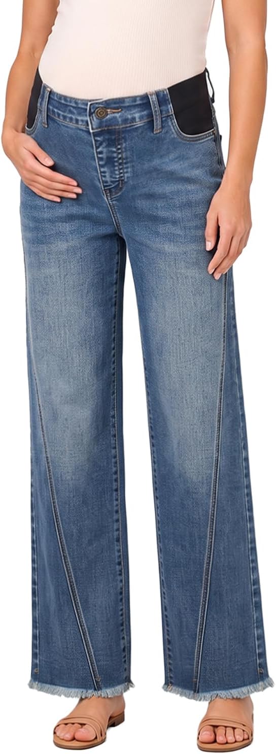 Women Maternity Jeans High Waist Side Elastic Pregnancy Denim Pants