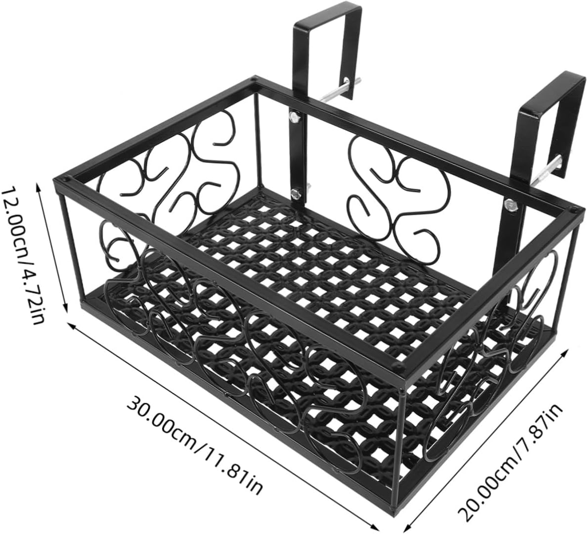 Milisten Balcony Flower Pot Stand Rack Sturdy Railing Shelf for Outdoor Plants Hanging Design for and Flowers for Patio and Indoor Decor