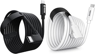 2 Pack Black and White Link Cable Compatible with Oculus Quest2/Pro/1, VR Headsets PC, Charging Cord and High Speed Data Wire, USB C to C Cable,10ft Link Charging Cable
