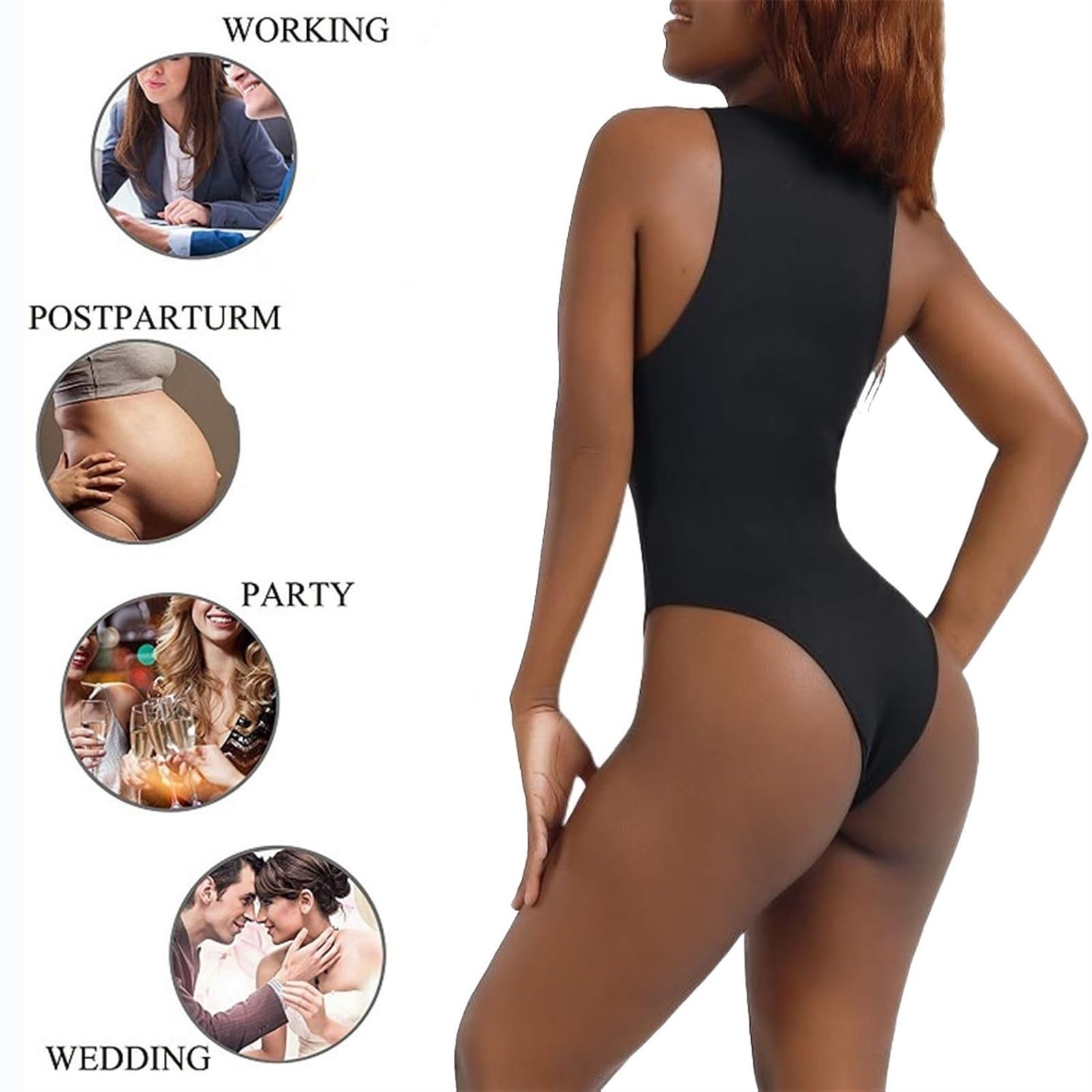 ISCBAFYX Damskie seksowne body bez rękawów i stringów, bielizna modelująca dla kobiet modelujących brzuch, body modelują na wyjście