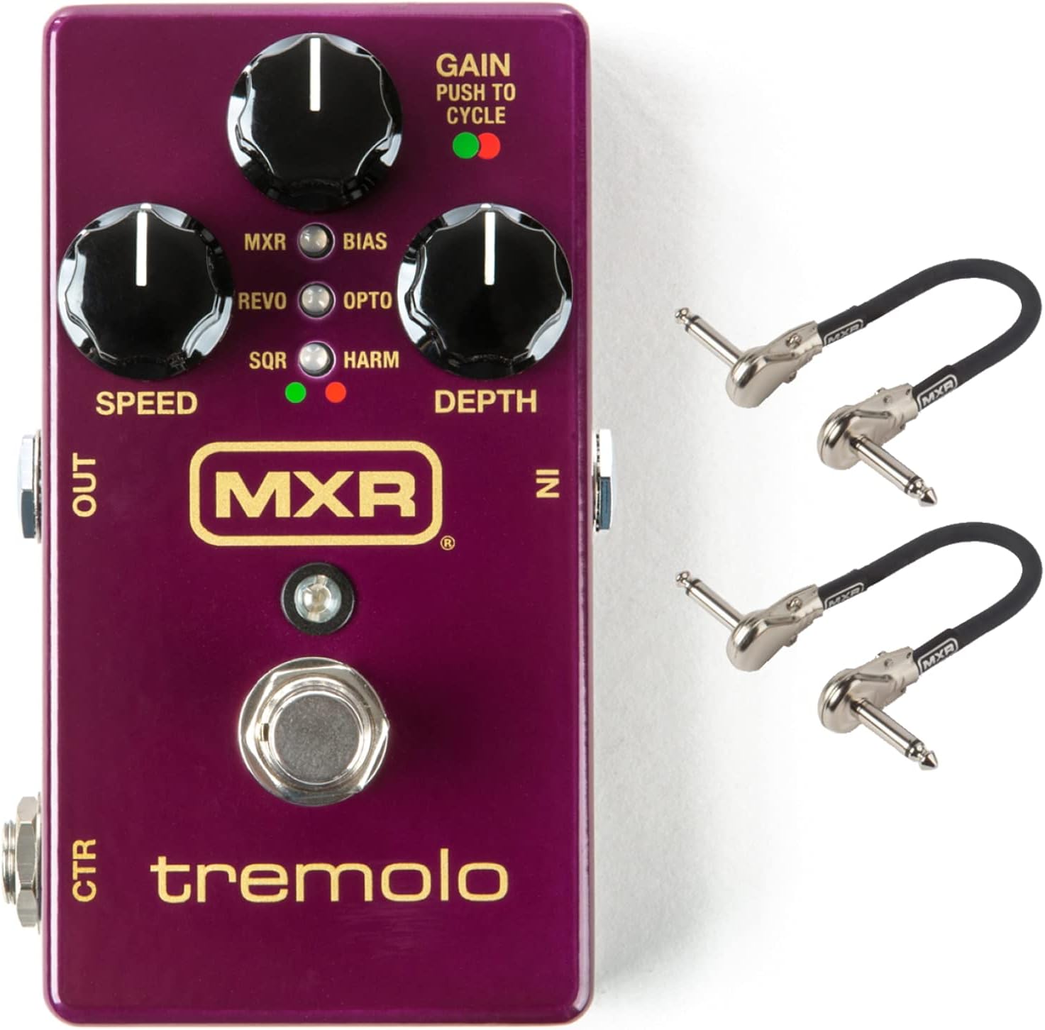 Briskdrop MXR M305 Tremolo Pedal Bundle with 2 MXR Patch Cables (M305bundle)
