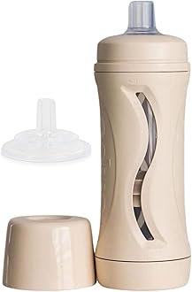 Subo Baby Food Bottle Starter Set | No Mess Baby Toddler Self Feeder | Squeeze Free Design for Purees, Smoothies, Yogurt, Oatmeal, or Thickened Liquids | Reusable Silicone Washable Cup (Oatmeal)