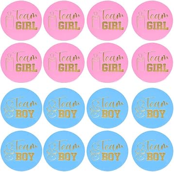 Pack of 24 Gender Reveal Stickers Team Girl Labels Party for Creative