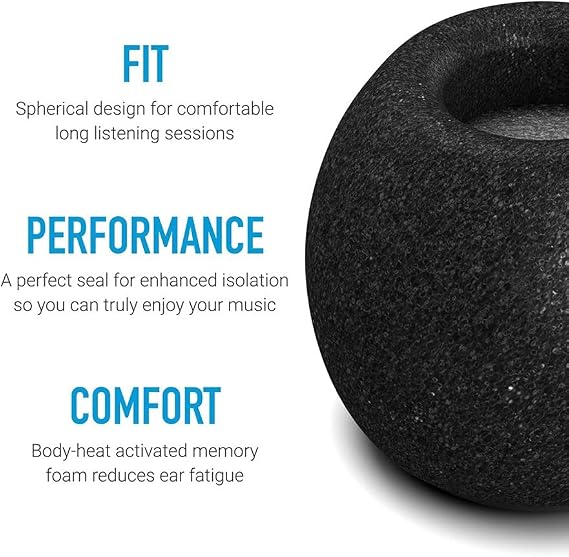 Comply Comfort Plus Tsx-200 Memory Foam Earphone Tips, Noise Reducing Replacement Earbud Tips, Secure Fit (Small, 3 Pairs), Black, Model: 29-20111-11