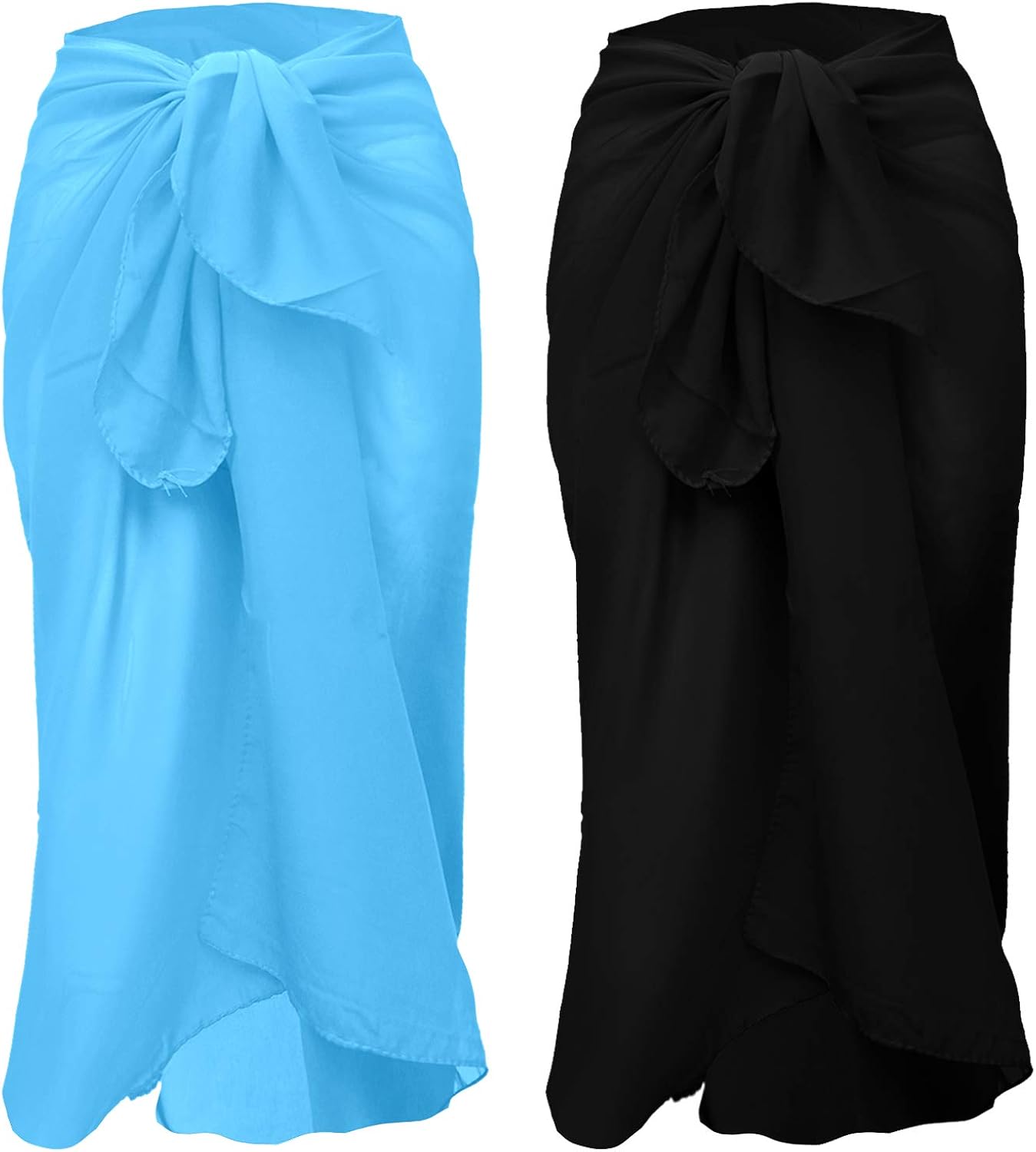 URATOT 2 Pack Women Chiffon Sarong Cover Up Beach Wrap Swimsuit for Vocation