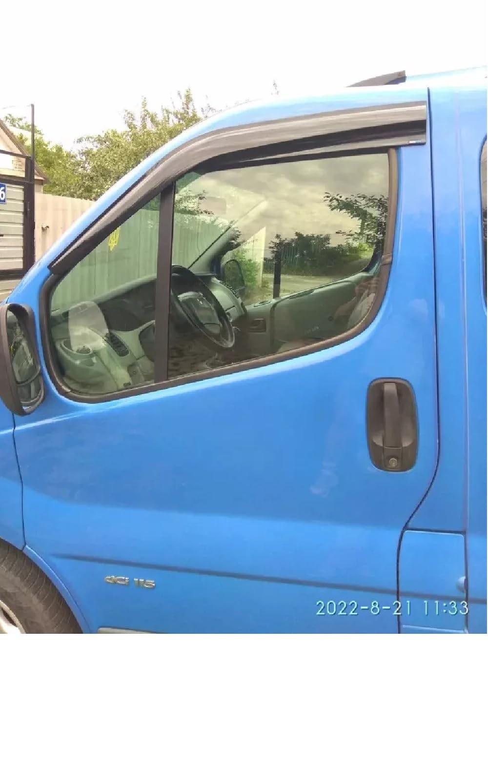 Deflettori d'aria per finestrini laterali, compatibili con Renault Trafic 2003-2015, parapioggia, deflettori adesivi, 2 pezzi