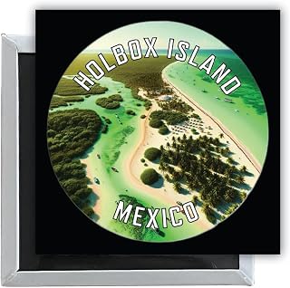 Holbox Island Mexico Souvenir Destination 2.5 x 2.5-Inch Fridge Magnet 2-Pack