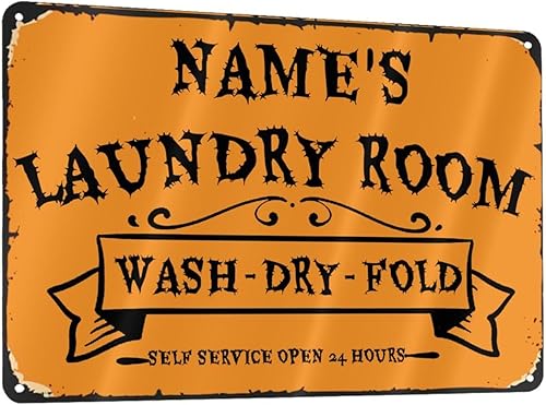 Letrero de pared decorativo personalizado para cuarto de servicio, letrero de metal para decoración del hogar, familia, para lavandería, baño