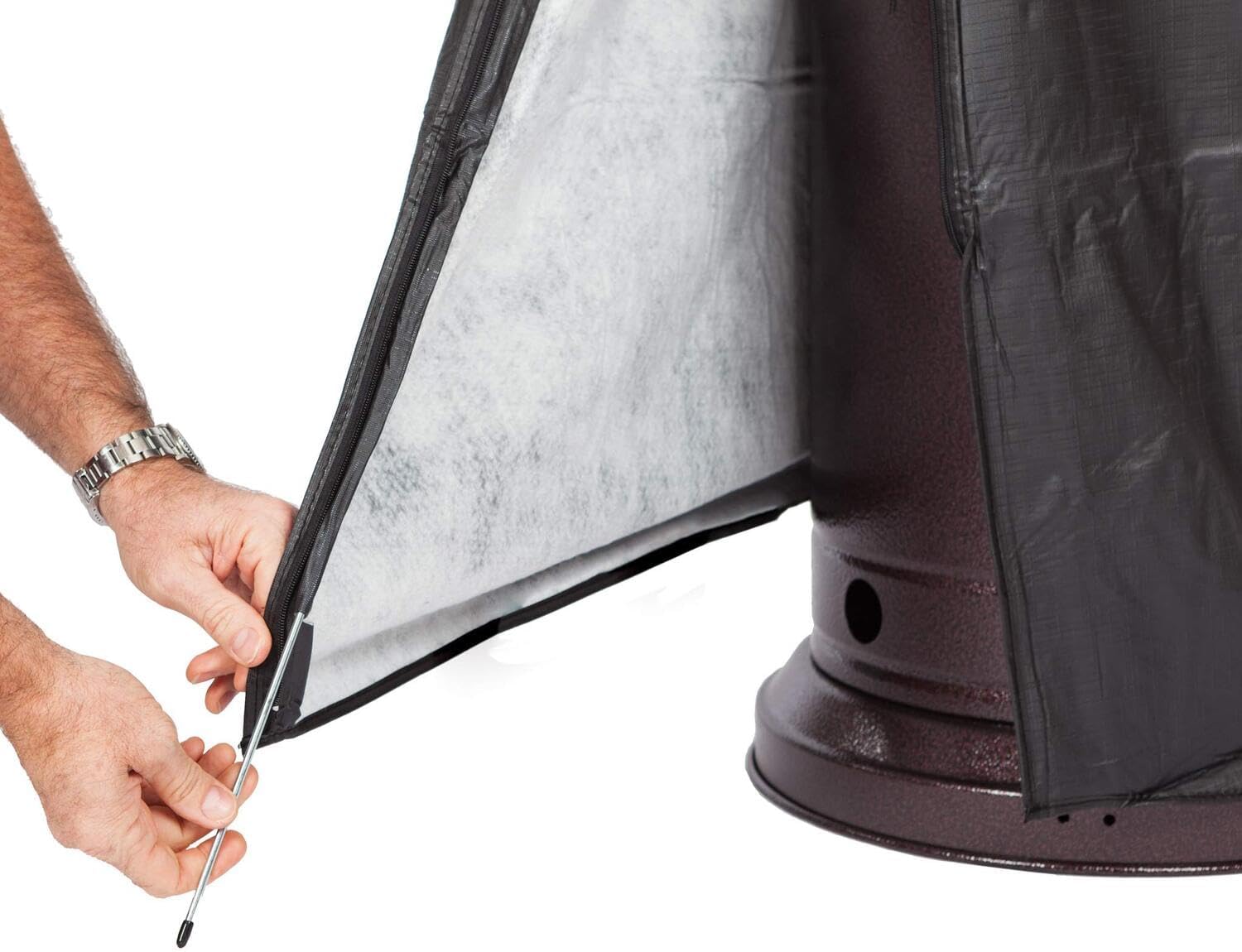 Patio Heater Cover - Heavy-Duty Vinyl, Weather-Resistant, Secure Ties