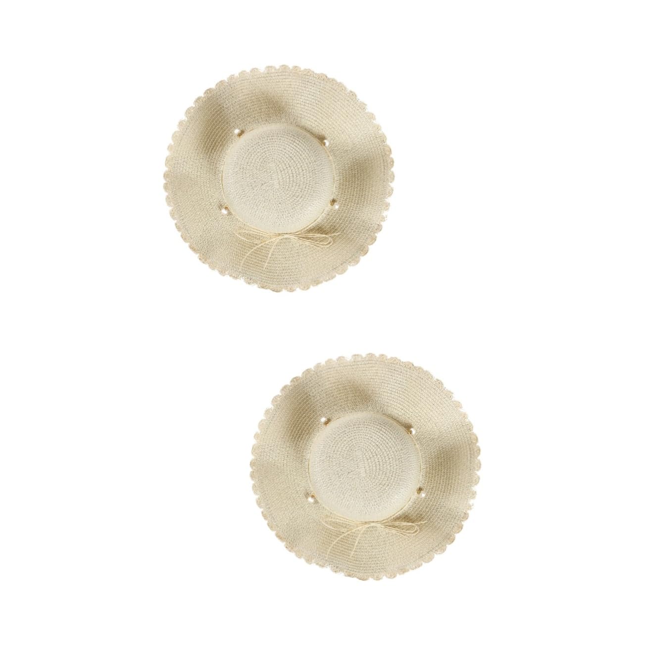 GALPADA 2pezzi Cappello Da Sole Estivo Per Cappello Larga Visiera Protezione Uv Per Spiaggia e Attività All Aperto Beige Adatto Per Festival e Vacanze