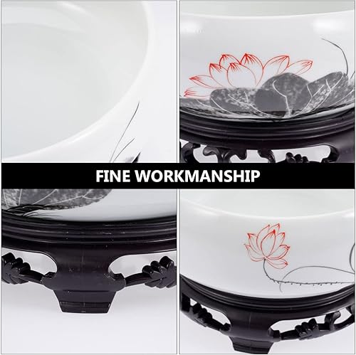 Miniatura 9 de Veemoon Cerámica Water Lily Bowl Narciso Nautance Moneda de cobre Hierba Maceta con soporte Lotus Contenedor hidropónico Narciso Bonsái Maceta para