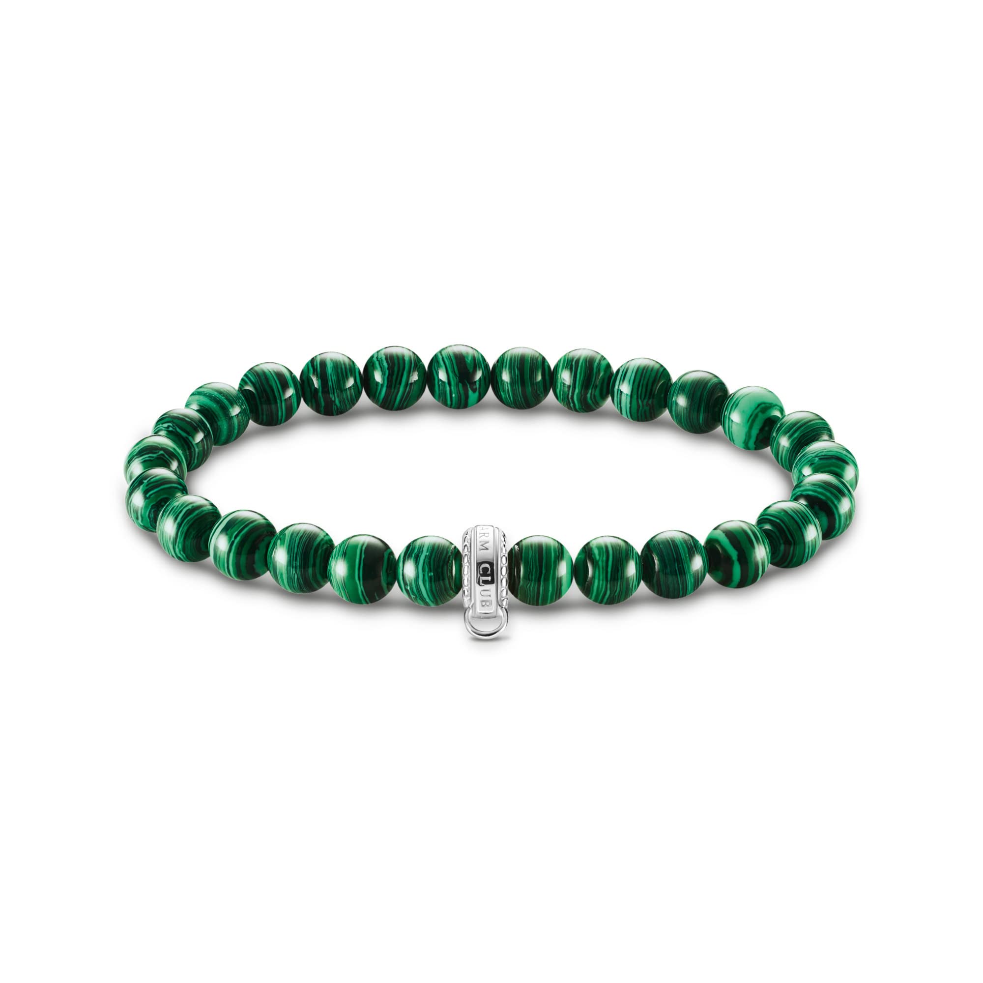 Thomas Sabo charm bracelet green stones 925 sterling silver X0284-475-6-L15