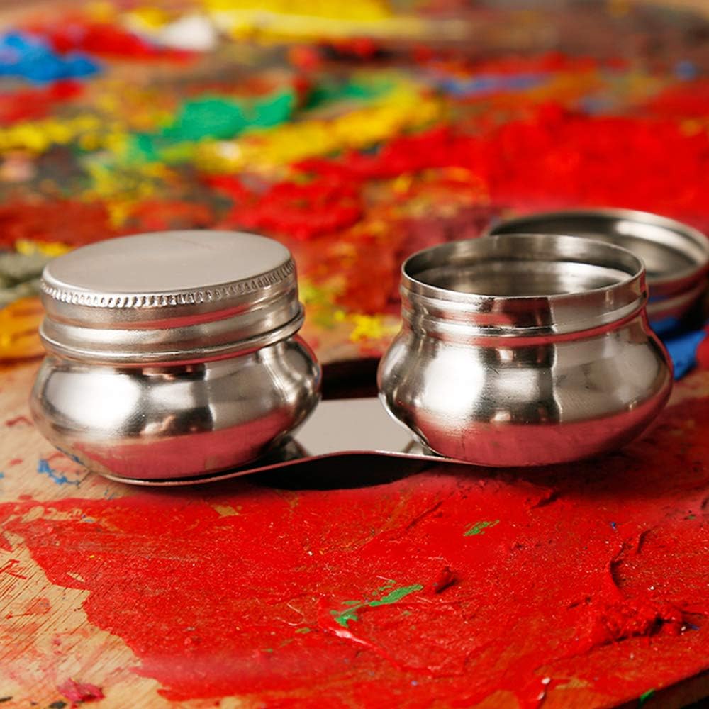 Looneng Double Dipper Palette Cup with Screw Lid and Clip