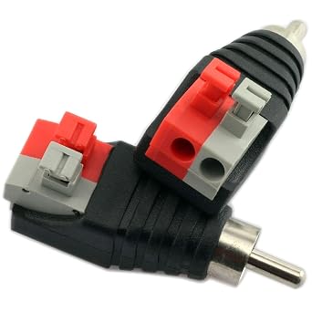 E-outstanding 5PCS Speaker Wire Cable to Audio Male RCA Connector Adapter Jack Plug