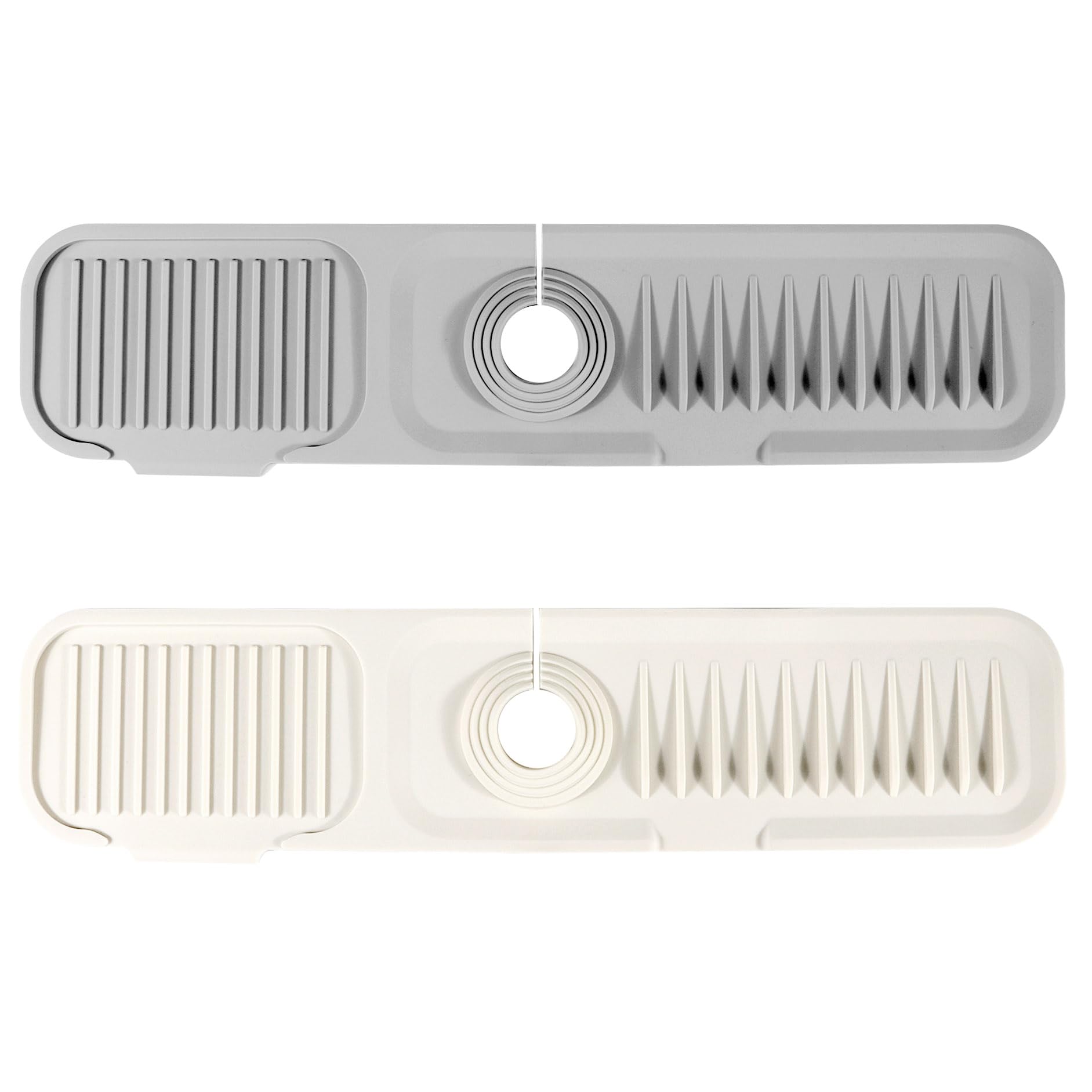 Paraspruzzi Silicone Per Rubinetto - 2 Pezzi Nero/Grigio Per Cucina E Bagno