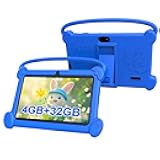 Kids Tablet 7 inch 3-9 for Kids,32GB ROM Toddler with Shockproof Case,Kids Android Software Installed Netflix,YoutTube, aiwawa Apps Parent Controls,Dual Camra, WiFi,FM, GPS (Blue)