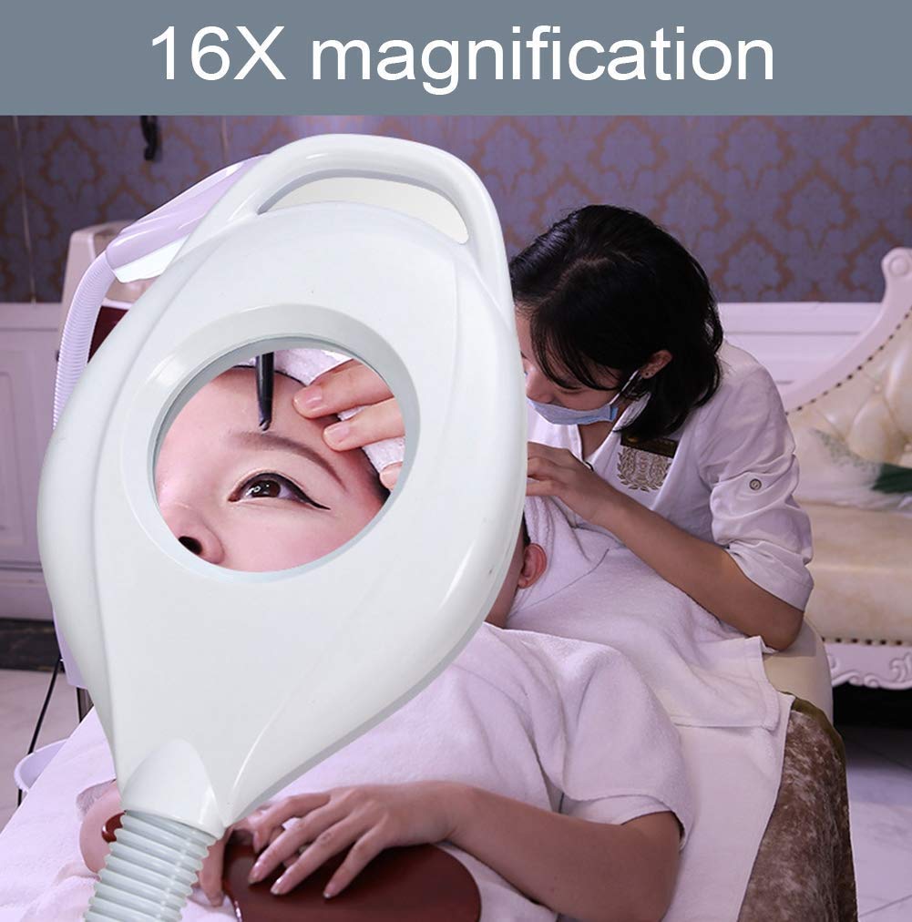 Lente d'ingrandimento, lampada da terra a led, lente d'ingrandimento luminosa a luce diurna in vetro illuminato 16X con supporto, flessibile regolabile in altezza luce fredda GoStanding per