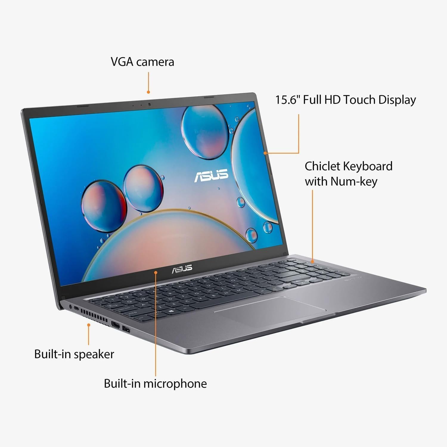 ASUS VivoBook Business Laptop, 15.6" FHD 1920x1080 Display, Core i3-1115G4 (Beats i7-8550U), 20GB RAM, 1TB PCIe SSD, Long Battery Life, SonicMaster Audio, HDMI, Thin & Light, Windows 11 Home 20GB RAM | 1TB PCIe SSD Windows 11 Home NonTouch image 6 of 9 B0D4RD1571