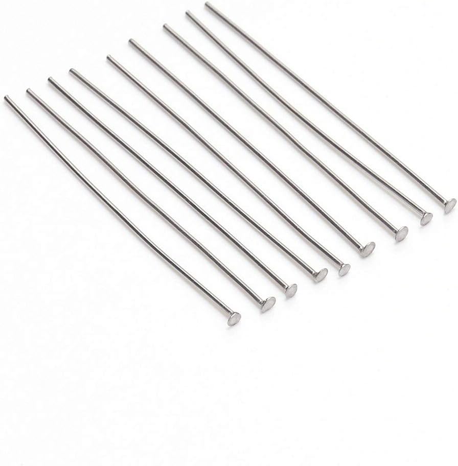 100pcs/lot Length 18-70 mm Stainless Steel Metal Flat Head Pins for Jewelry Making Findings Supplies DIY Jewelry pin Dia 0.6mm (45mm(1.77 inch)*100pcs)