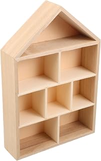Toyvian Wall Mounted Mini Wood Display Stand for Dolls and Figurines | Multilayered Design, Easy to Mount and Remove, for Apartment Walls, Students and Renters