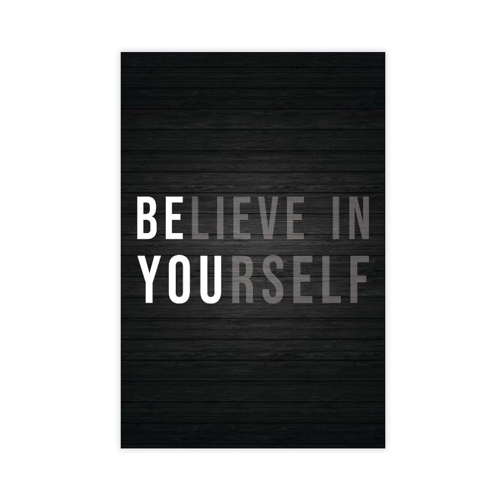 Believe In Yourself Inspirational Fitness Quote Wall Art Print Motivational Workout Bodybuilding Sport Poster For Gym Home Decor 12x18inch(30x45cm)