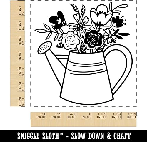 Miniatura 8 de Sello cuadrado de goma para estampado de flores con ramo de flores  3.1in de tamaño grande