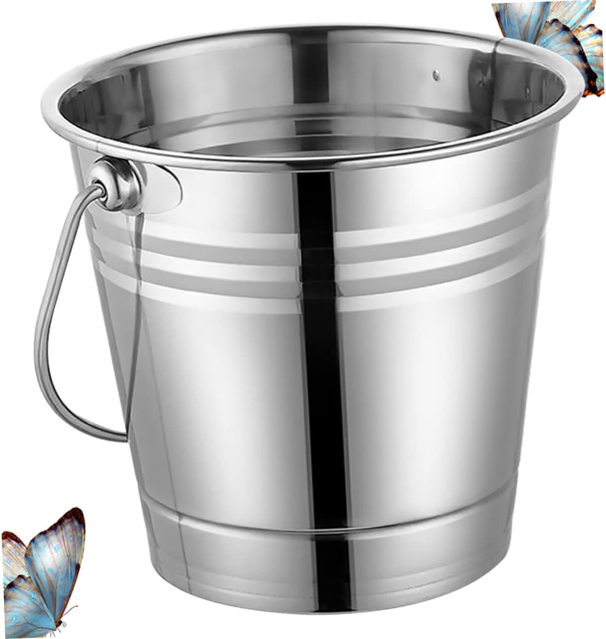 IMIKEYA Stainless Steel Wine Cooler Refrigerator Portable Ice Storage Bucket Rustproof Ice Can for Outdoor Bar