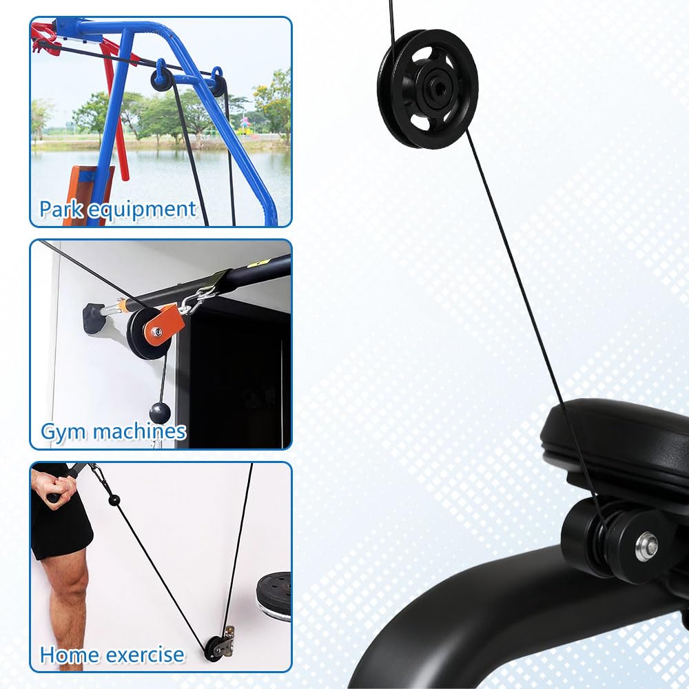 6 pièces Poulies en Nylon 90 mm Roulement Universel Résistance pour Appareils de Fitness, Musculation, Garage et Usage Industriel Rouleau à poulie avec Trou intérieur
