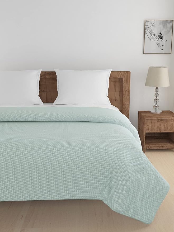 Swayam Cotton Double Size Comforter | 225 cm x 250 cm | 150 GSM, Green | Comes with Health Layer : Prevents oozing Out of Fibre