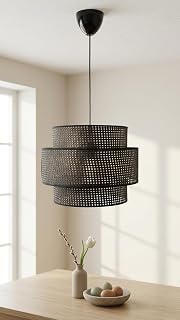 Hazeran Rattan Hasır 3 Katlı 30x25 cm Başlıklı Pasta Model Tekli Sarkıt Avize Aydınlatma Modelleri
