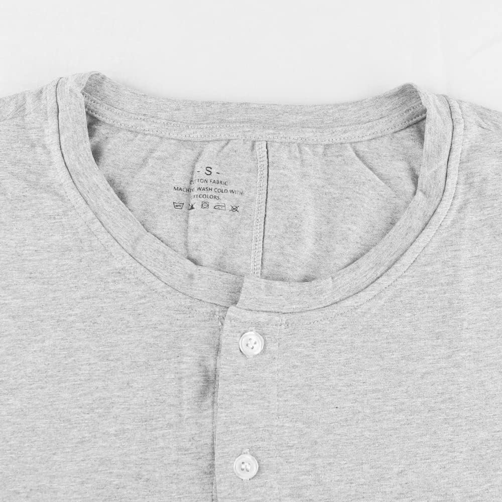 Mens Short Sleeve Onesie Henley Jumpsuit Pajamas Stretchy Cotton One Piece Garment - Image 6